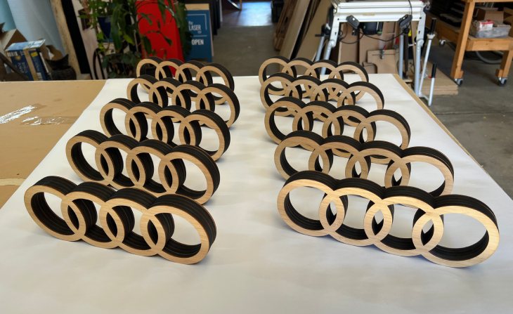 Audi wooden logo