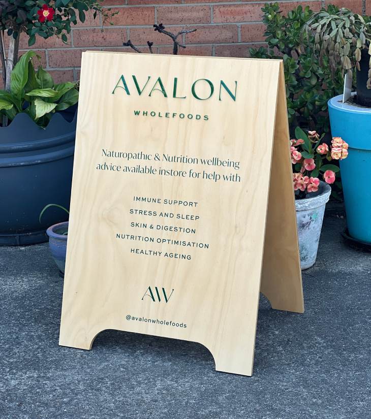 Avalon AFrame sign made in wood
