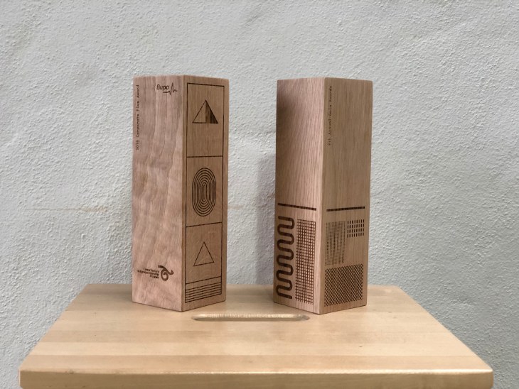 Bupa wooden award plaque different view