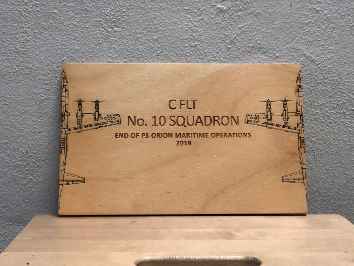 C FLT No.10 Squadron wooden award plaque