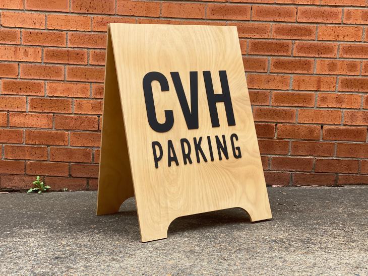 Example projects for events, promotions and marketing agencies 17 CVH sign in parking area