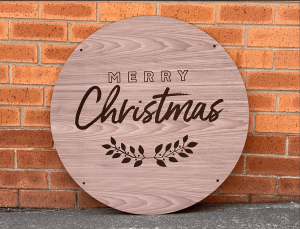 engraved sign merry christmas
